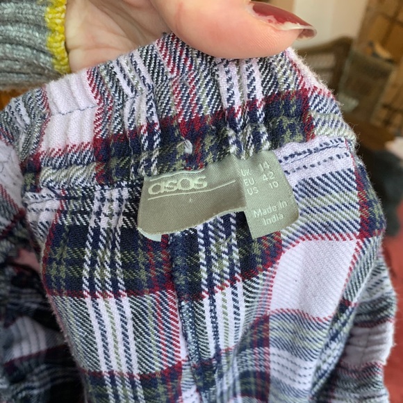 3/$50 - ASOS Lilac Purple Plaid Pants - Size 10 - Picture 5 of 8